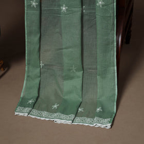 Green - 2pc kota doria cotton unstitched lucknow chikankari