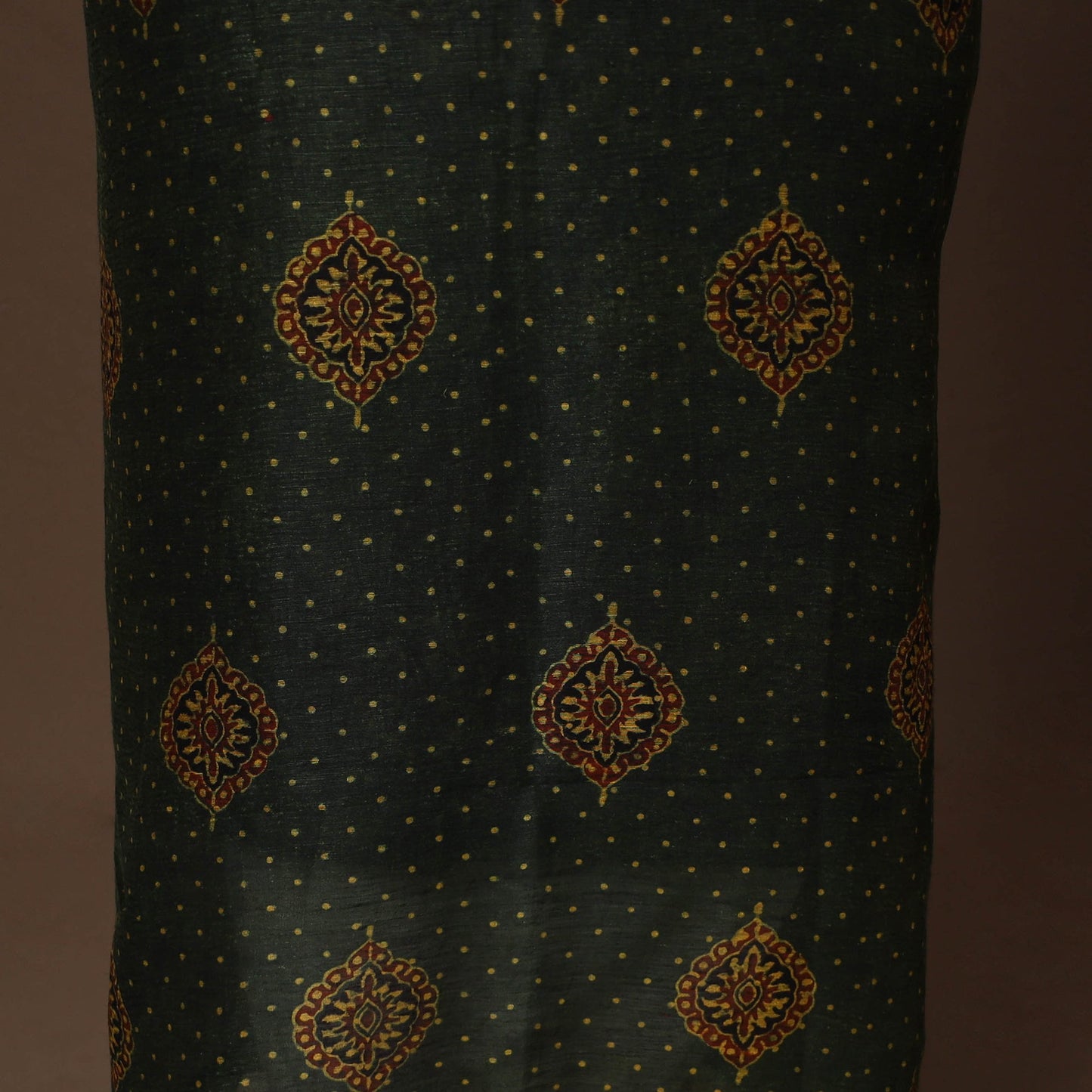 Green - 2pc linen silk unstitched dress material 09