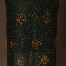 Green - 2pc linen silk unstitched dress material 09