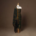 Green - 2pc linen silk unstitched dress material 09