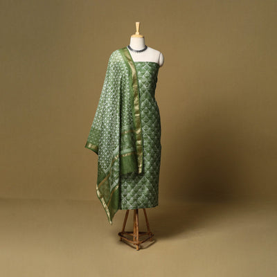 2pc maheshwari silk unstitched tie-dye nui shibori dress