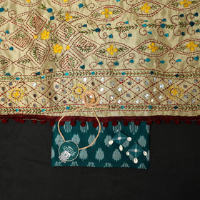 Blue - 2pc mercerised cotton unstitched pochampally ikat