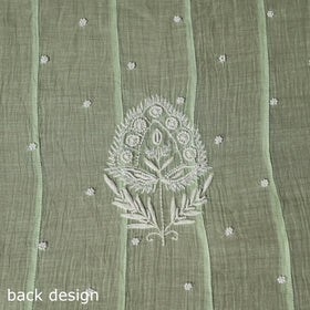 Green - 2pc mul chanderi semi stitched hand beads work