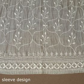 Green - 2pc mul chanderi semi stitched hand beads work