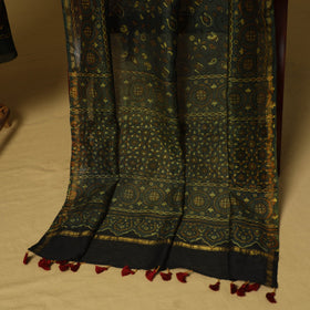 Green - 2pc natural dyed printed unstitched dress material