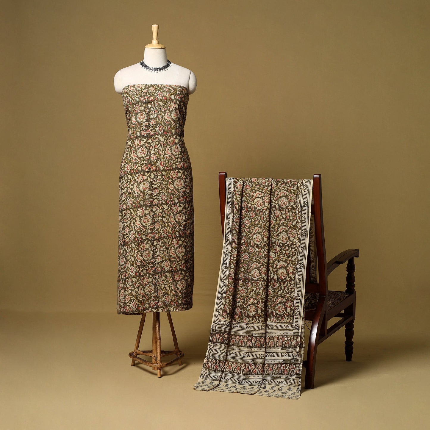 2pc natural dyed cotton unstitched kalamkari dress material