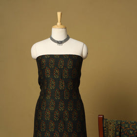 Green - 2pc natural dyed printed unstitched dress material