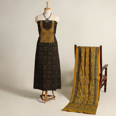 Green - 2pc natural dyed unstitched dress material 17