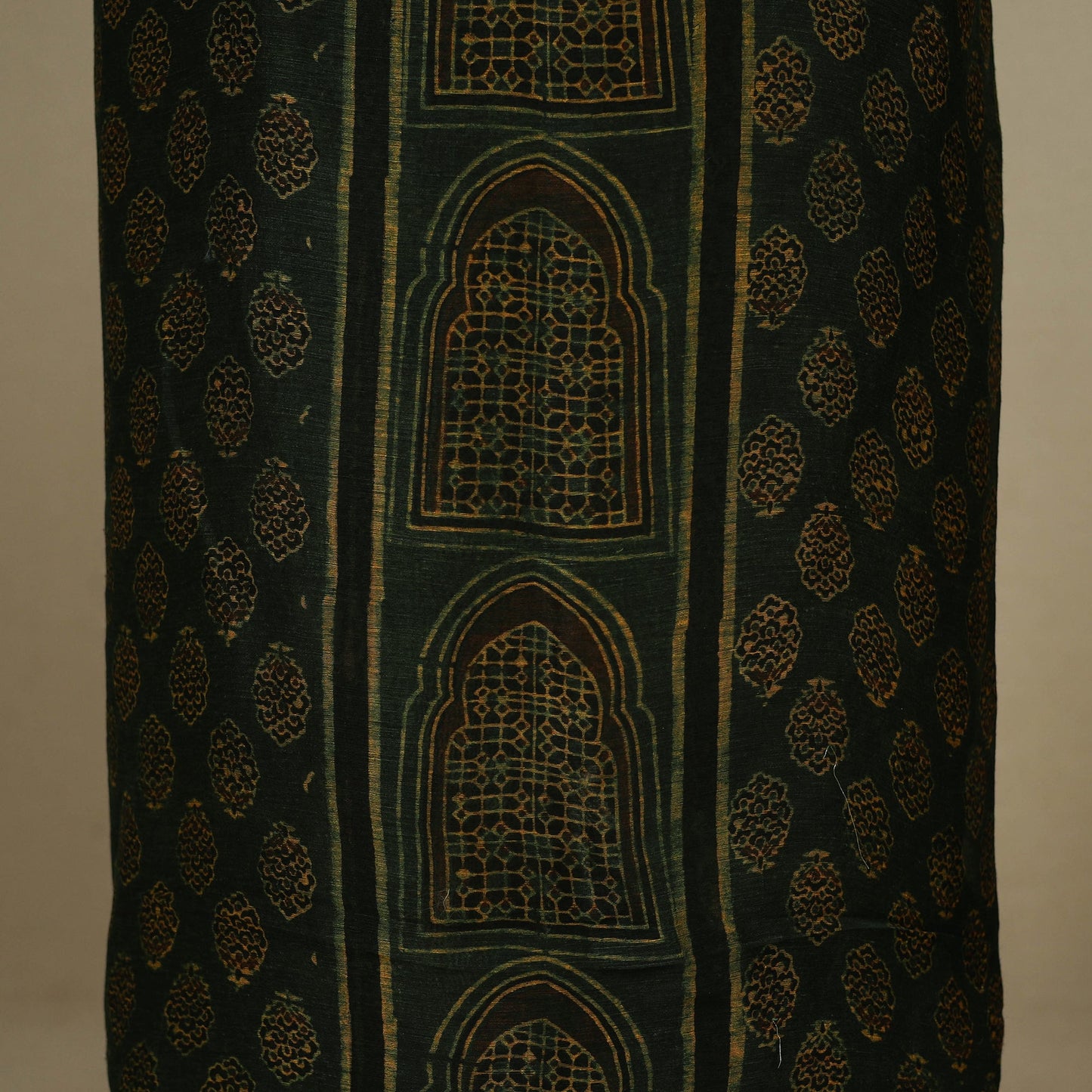 Green - 2pc Block Print Natural Dyed Unstitched Ajrakh Dress Material 