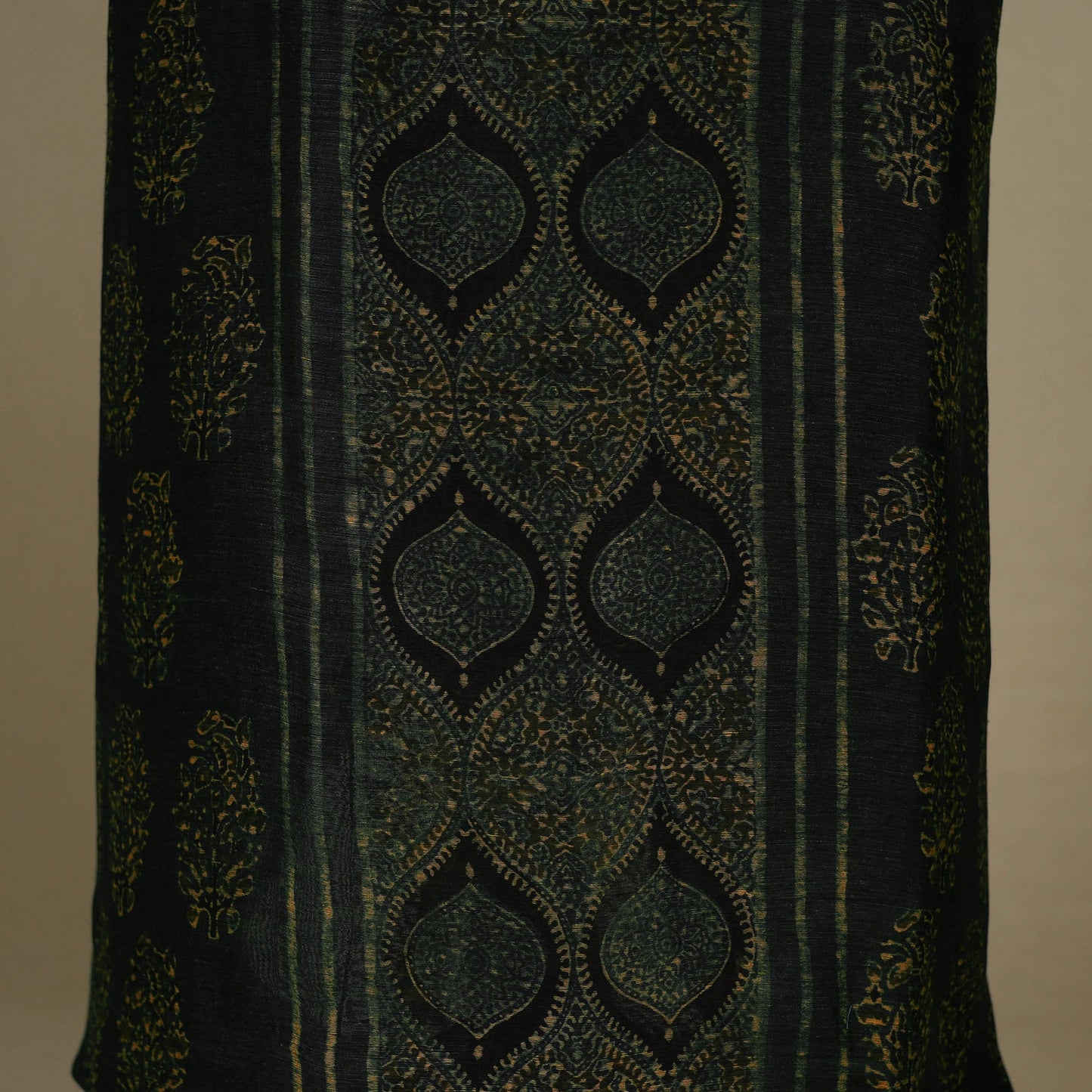 Green - 2pc Block Print Natural Dyed Unstitched Ajrakh Dress Material 