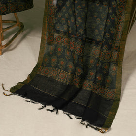 Green - 2pc Block Print Natural Dyed Unstitched Ajrakh Dress Material 