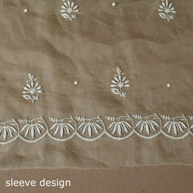 Green - 2pc organza silk unstitched hand beads work heavy