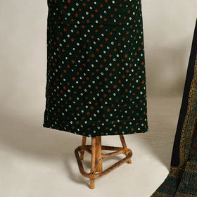  Green 2pc Tie-Dye Cotton Bandhani Kurta with Ajrakh Dupatta