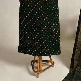  Green 2pc Tie-Dye Cotton Bandhani Kurta with Ajrakh Dupatta