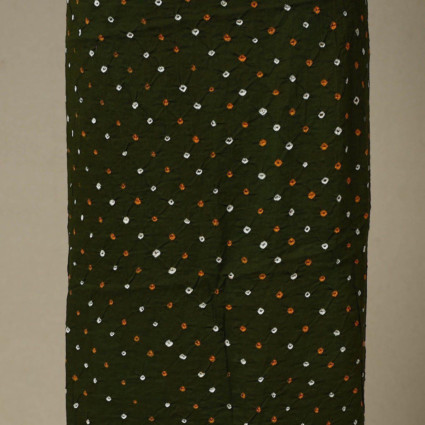 Green 2pc Unstitched Bandhani Dress Material with Jewellery Set