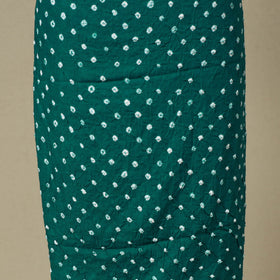 Green 2pc Unstitched Bandhani Dress Material with Jewellery Set