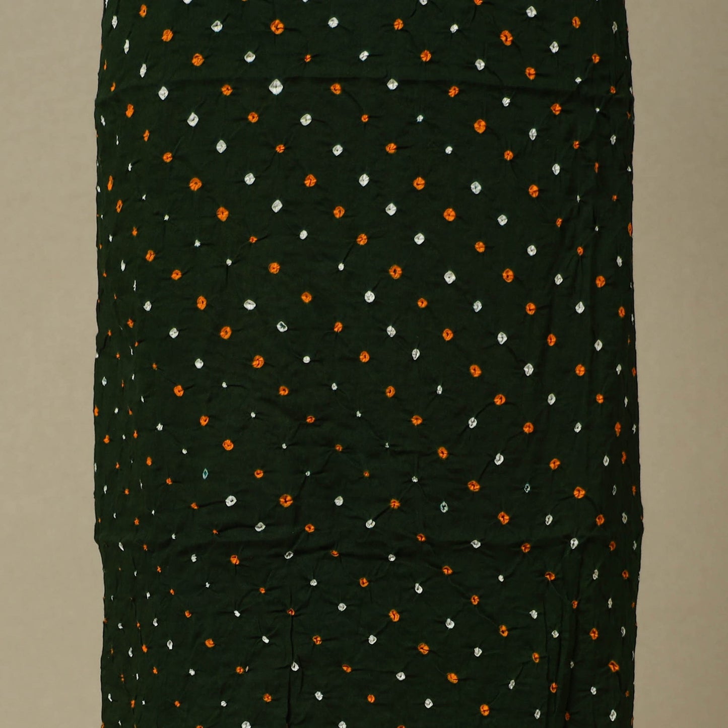 Green 2pc Unstitched Bandhani Dress Material with Jewellery Set