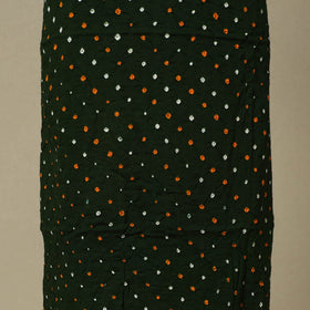 Green 2pc Unstitched Bandhani Dress Material with Jewellery Set