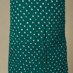 Green 2pc Unstitched Bandhani Dress Material with Jewellery Set