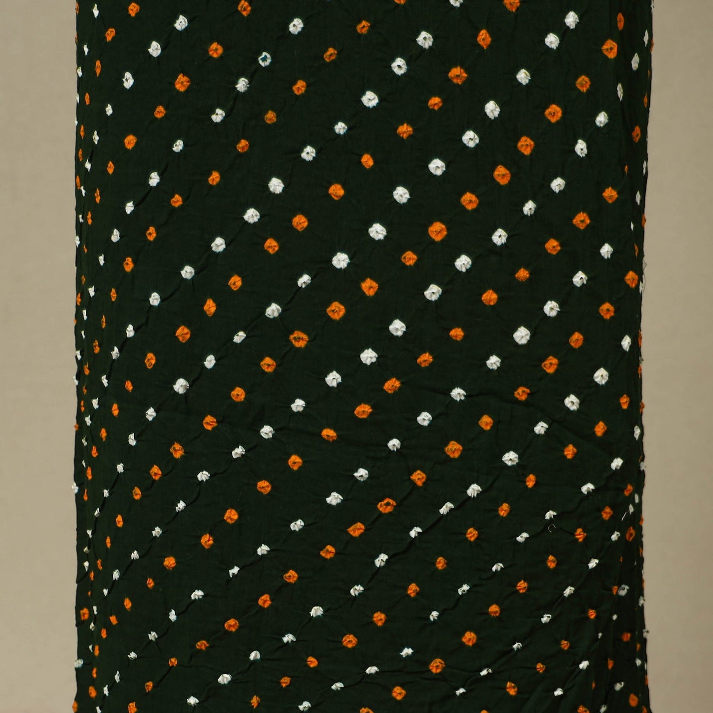 Green 2pc Unstitched Bandhani Dress Material with Jewellery Set