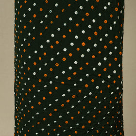 Green 2pc Unstitched Bandhani Dress Material with Jewellery Set