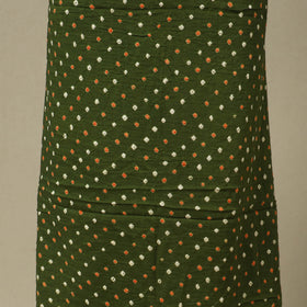 Green 2pc Unstitched Bandhani Dress Material with Jewellery Set