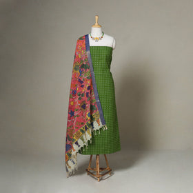 Green - 2pc unstitched jacquard dress material