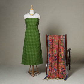 Green - 2pc unstitched jacquard dress material