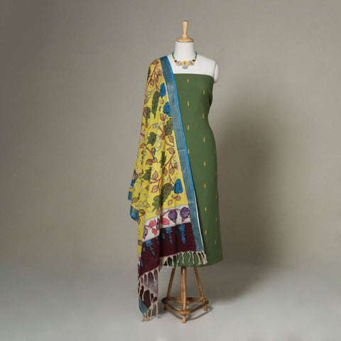 Green - 2pc unstitched jacquard dress material