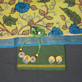 Green - 2pc unstitched jacquard dress material