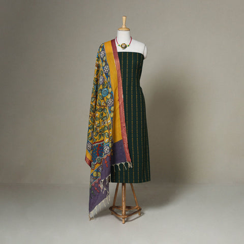 Green - 2pc unstitched jacquard dress material