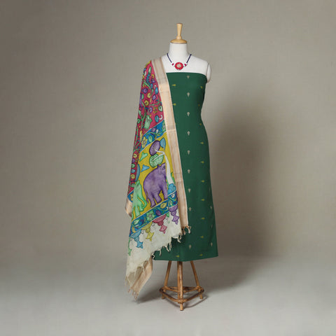 Green - 2pc unstitched jacquard dress material