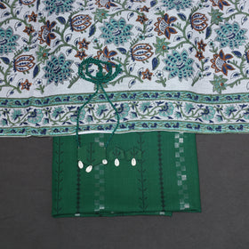 Green - 2pc unstitched jacquard dress material