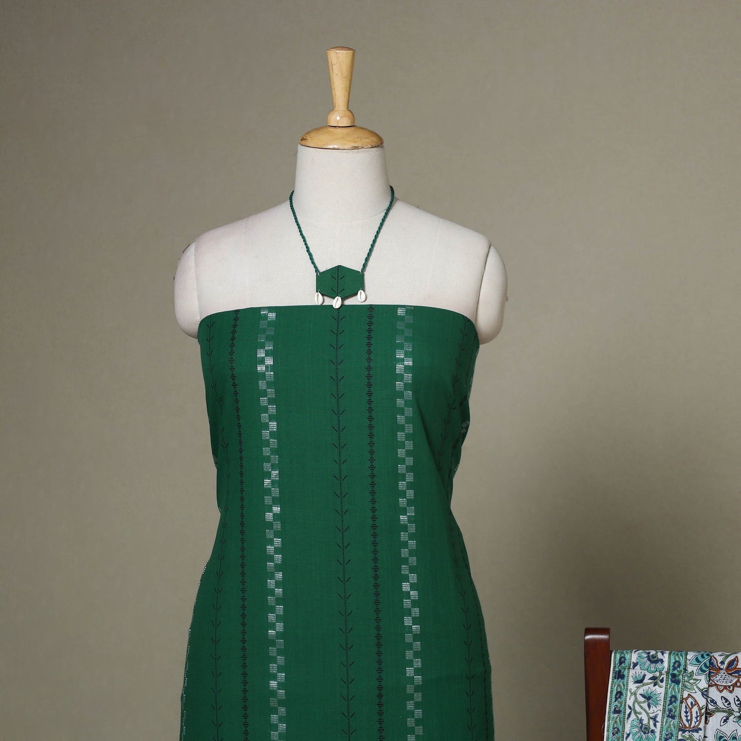 Green - 2pc unstitched jacquard dress material