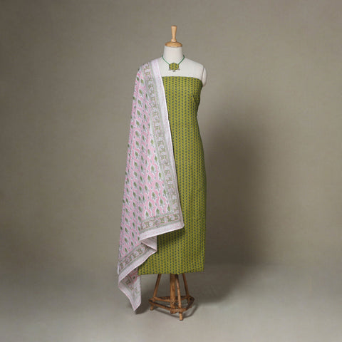 Green - 2pc unstitched jacquard dress material