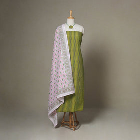 Green - 2pc unstitched jacquard dress material