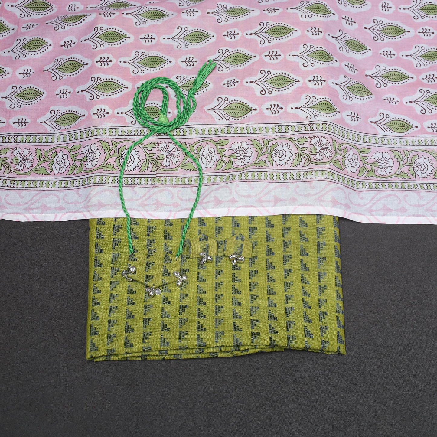Green - 2pc unstitched jacquard dress material
