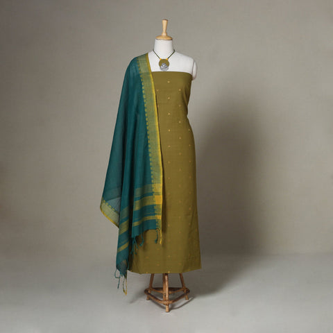 Green - 2pc unstitched jacquard dress material