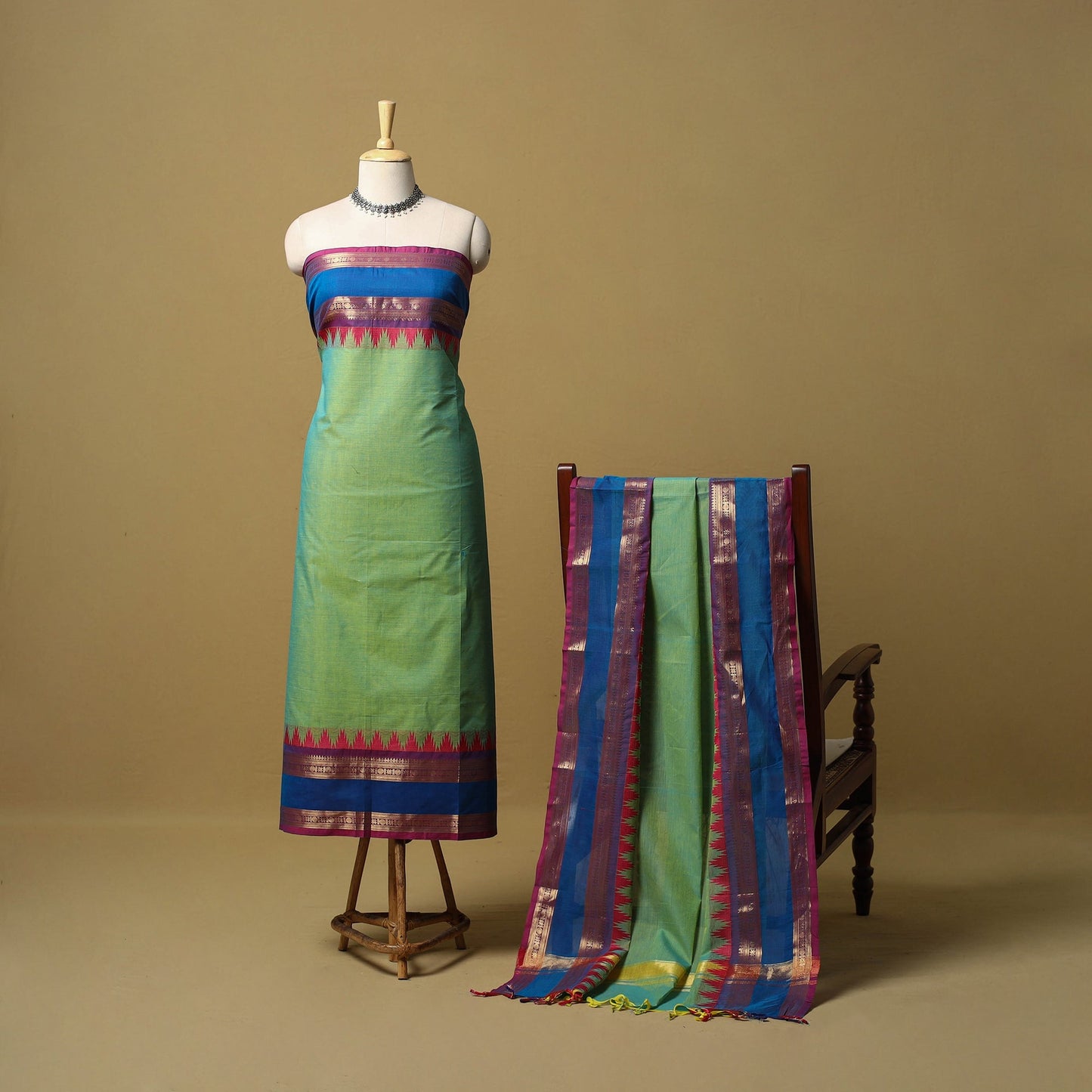 2pc unstitched kandangi chettinad cotton dress material 08