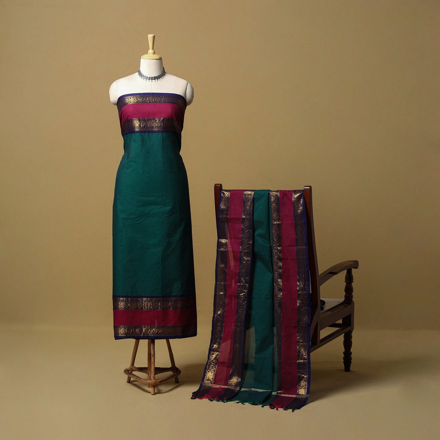 2pc unstitched kandangi chettinad cotton dress material 12