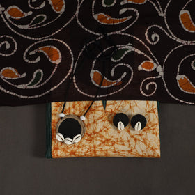 Green 2pc Unstitched Plain Dress Material with Jewellery Set