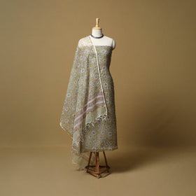3pc kota doria cotton sanganeri unstitched dress material