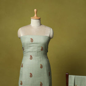 3pc chain stitch embroidered merino wool unstitched dress