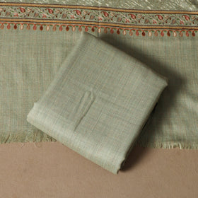 Green - 3pc chain stitch hand embroidered merino wool