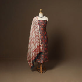 3pc chanderi silk unstitched hand sanganeri dress material