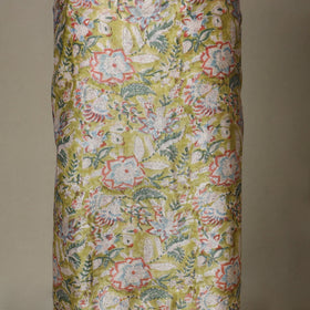 Green - 3pc chanderi silk unstitched sanganeri dress