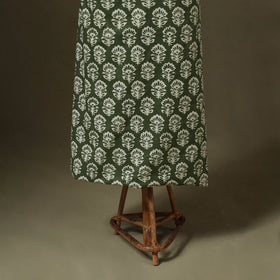 Green 3pc Block Print Cotton Bagru Dress Material