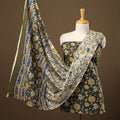Buy Green 3pc Block Print Cotton Bagru Dress Material