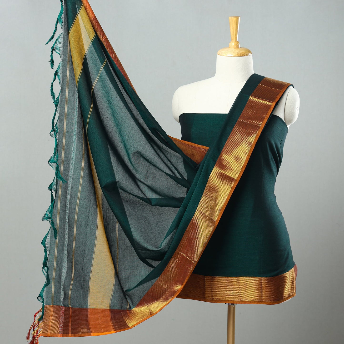 Buy 3pc Cotton Dharwad Dress Material