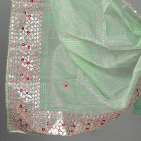Green 3pc Cotton Gota Patti Work Kota Doria Dress Material